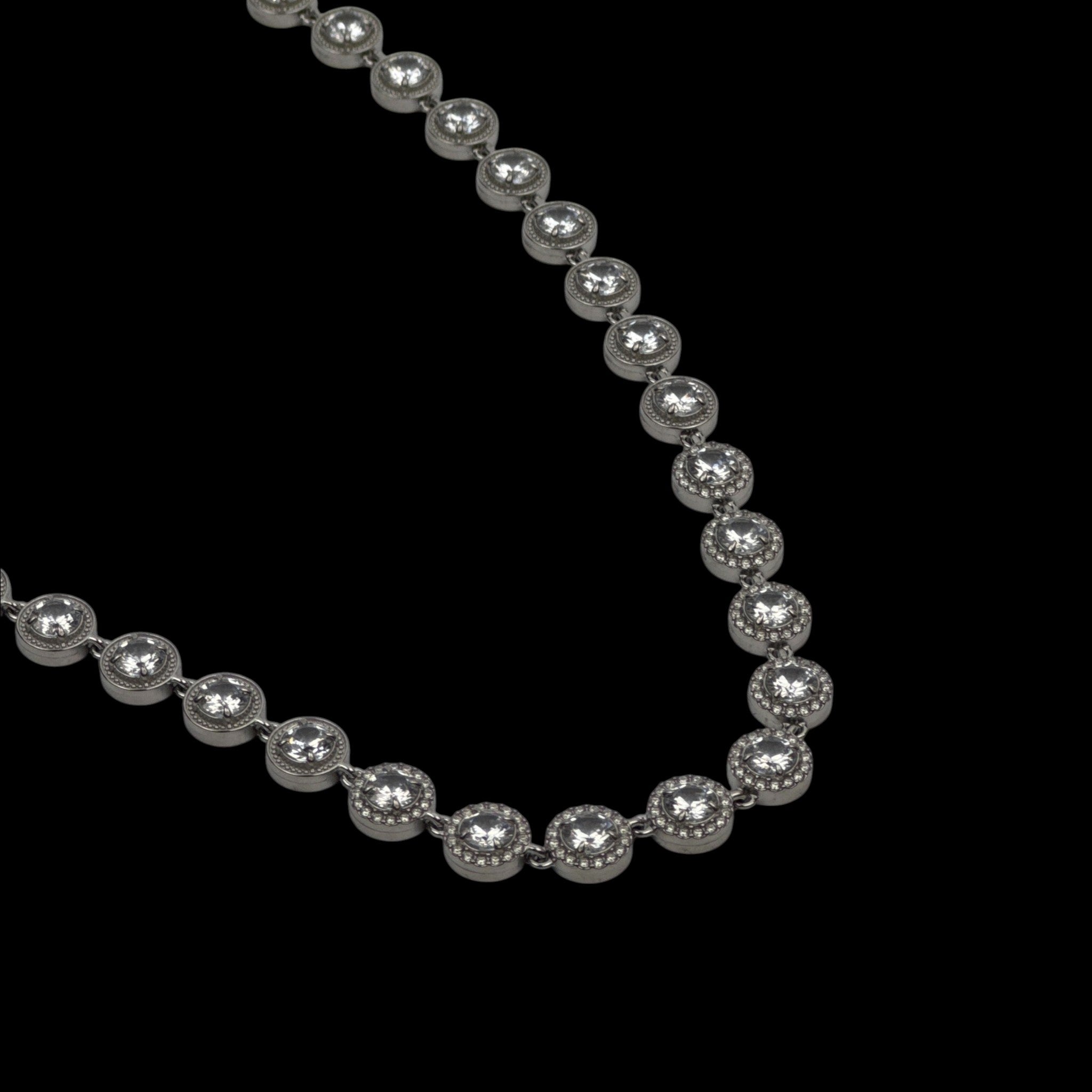 Srebrny naszyjnik z cyrkonii (tennis chain)
