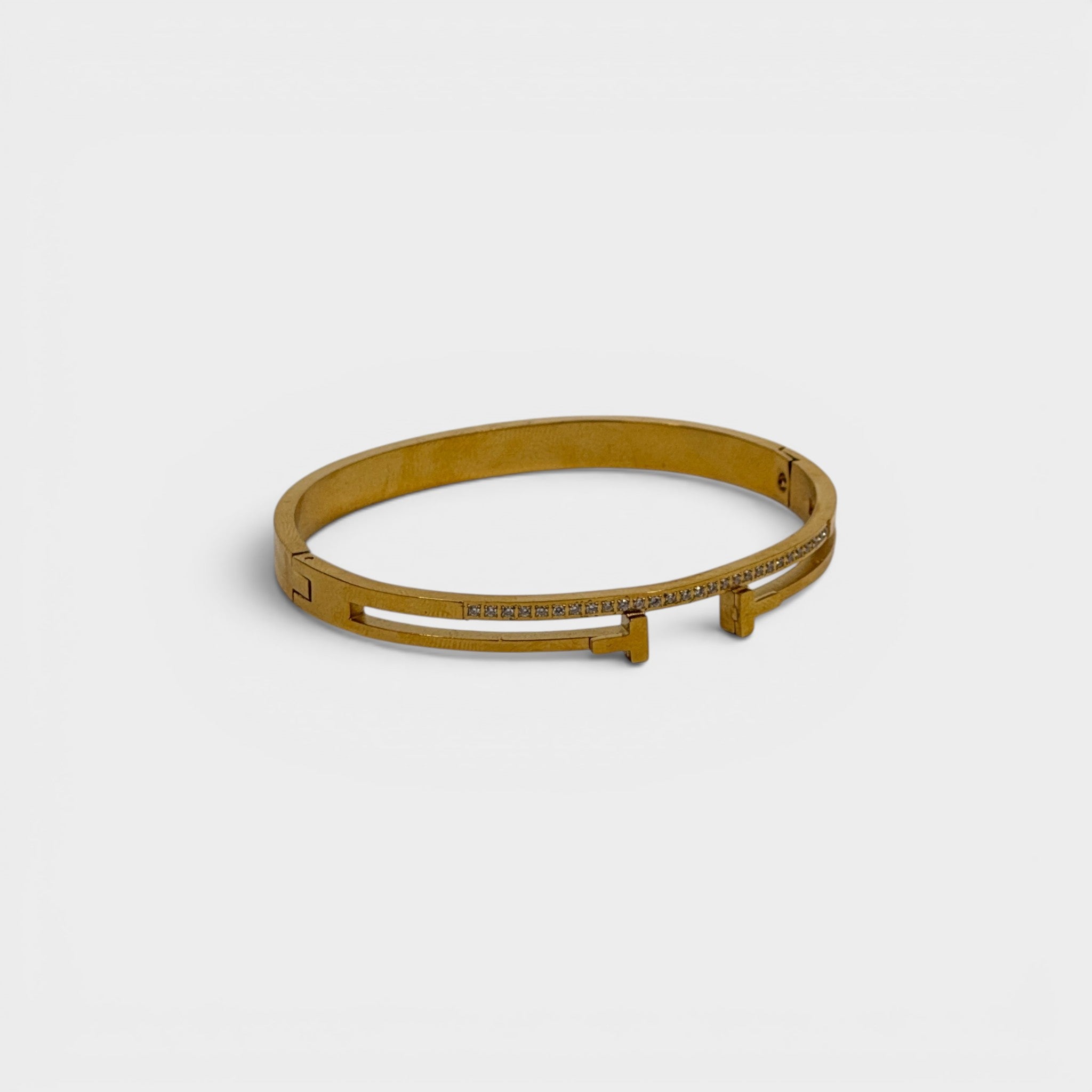 Bransoletka bangle złota – geometryczny wzór