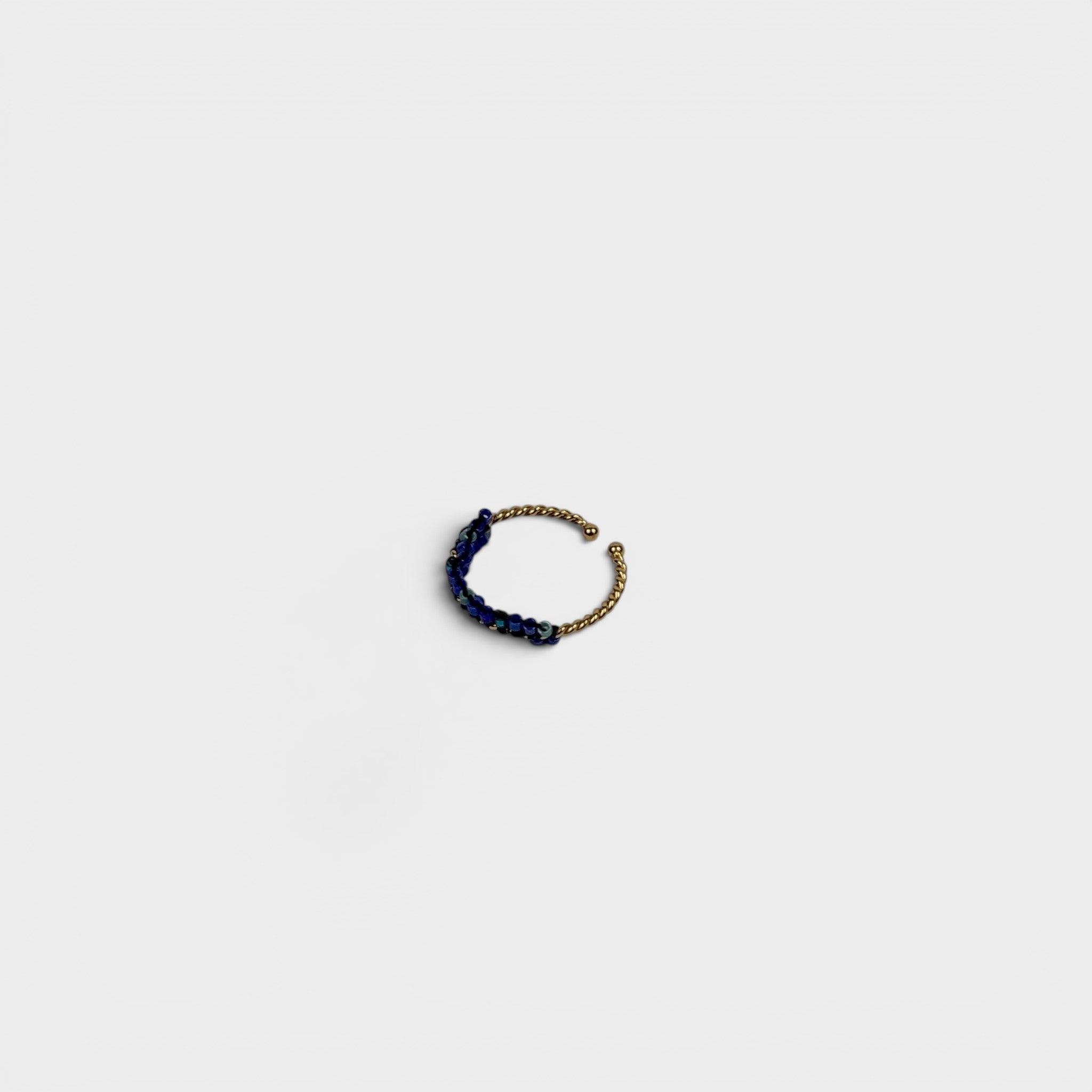 Pierścionek "Ocean Blue" – regulowany, koraliki