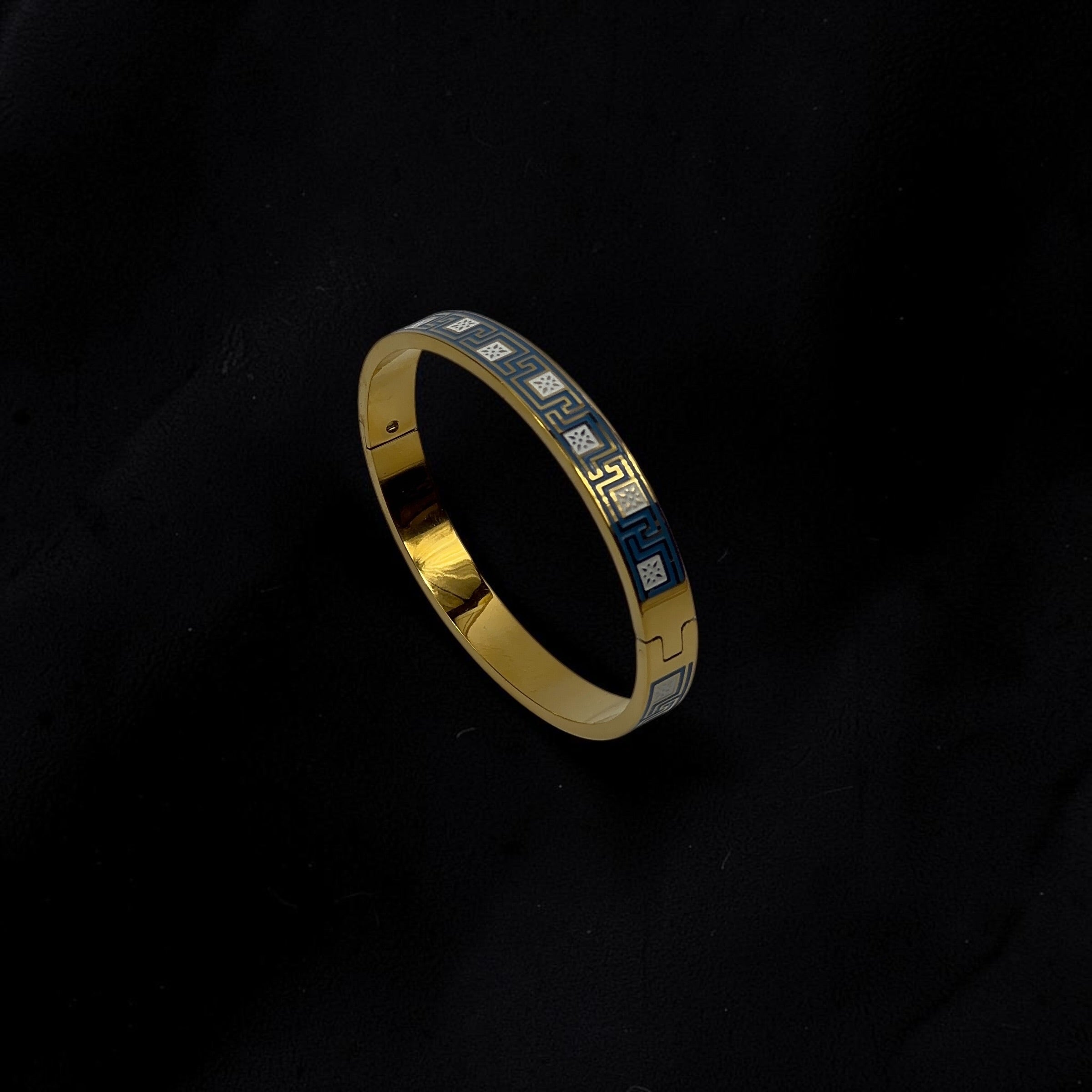 Bransoletka bangle — meander niebieski